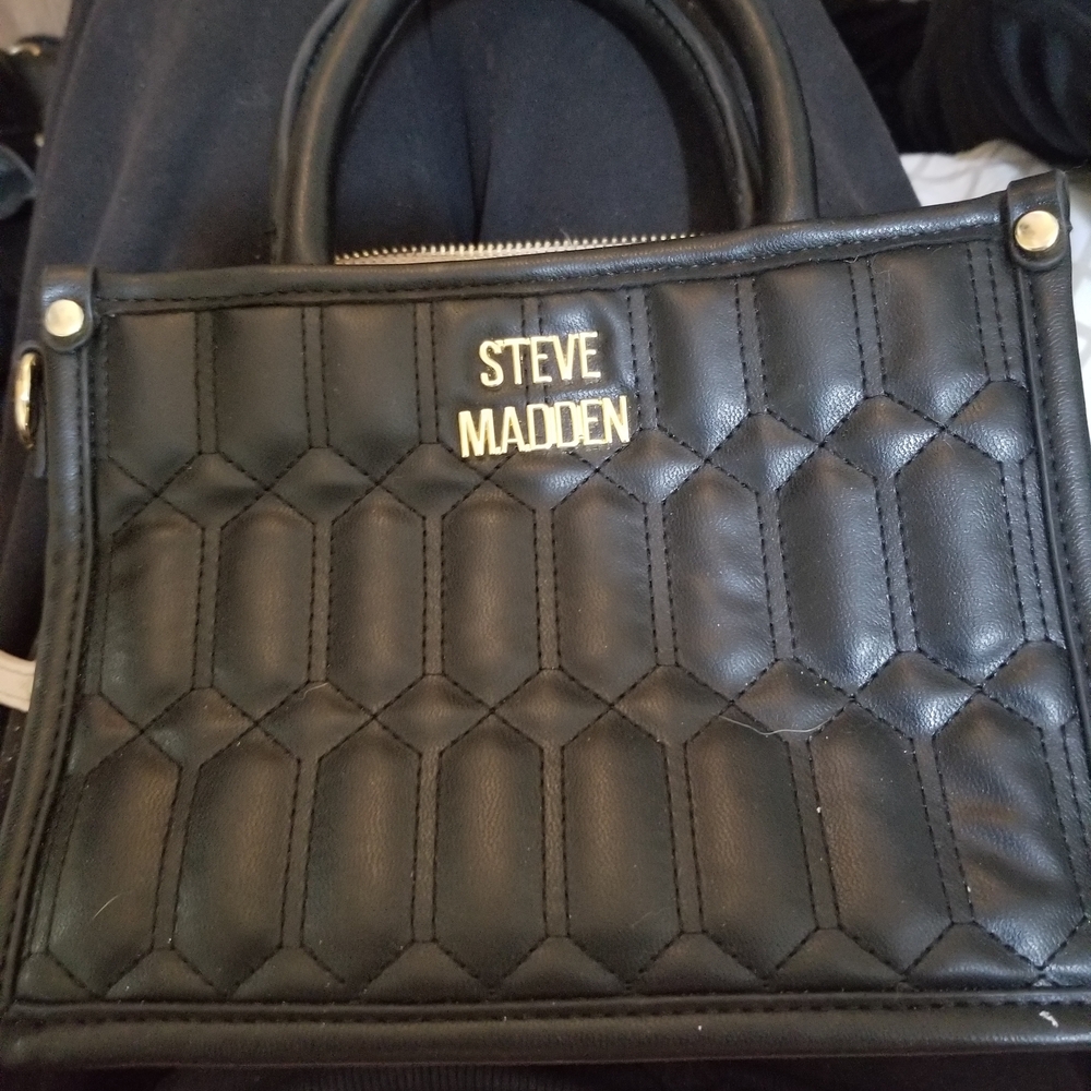 Steve Madden Quilted Black Briefcase